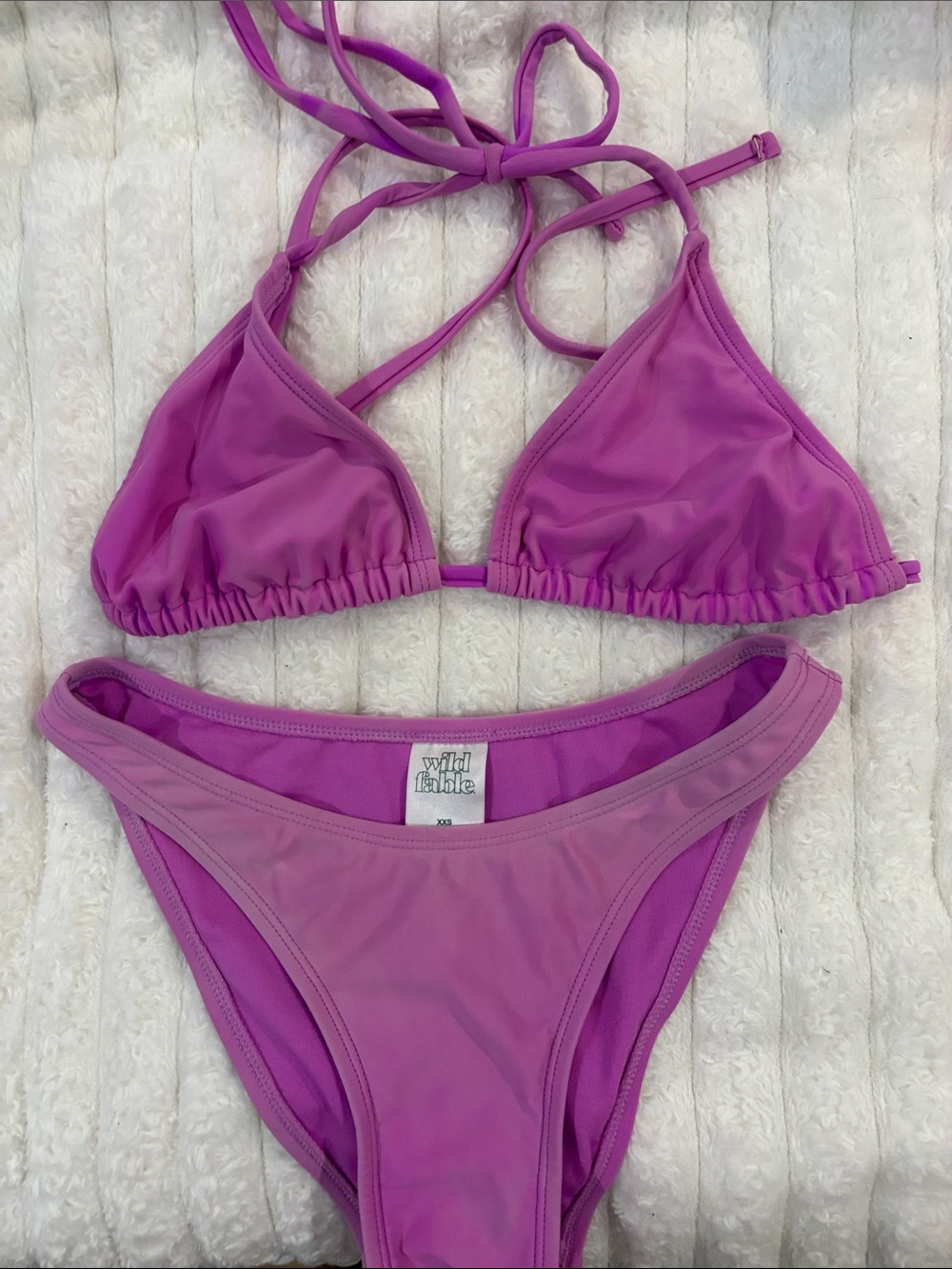 wild fable Bright Purple Triangle Bikini Set